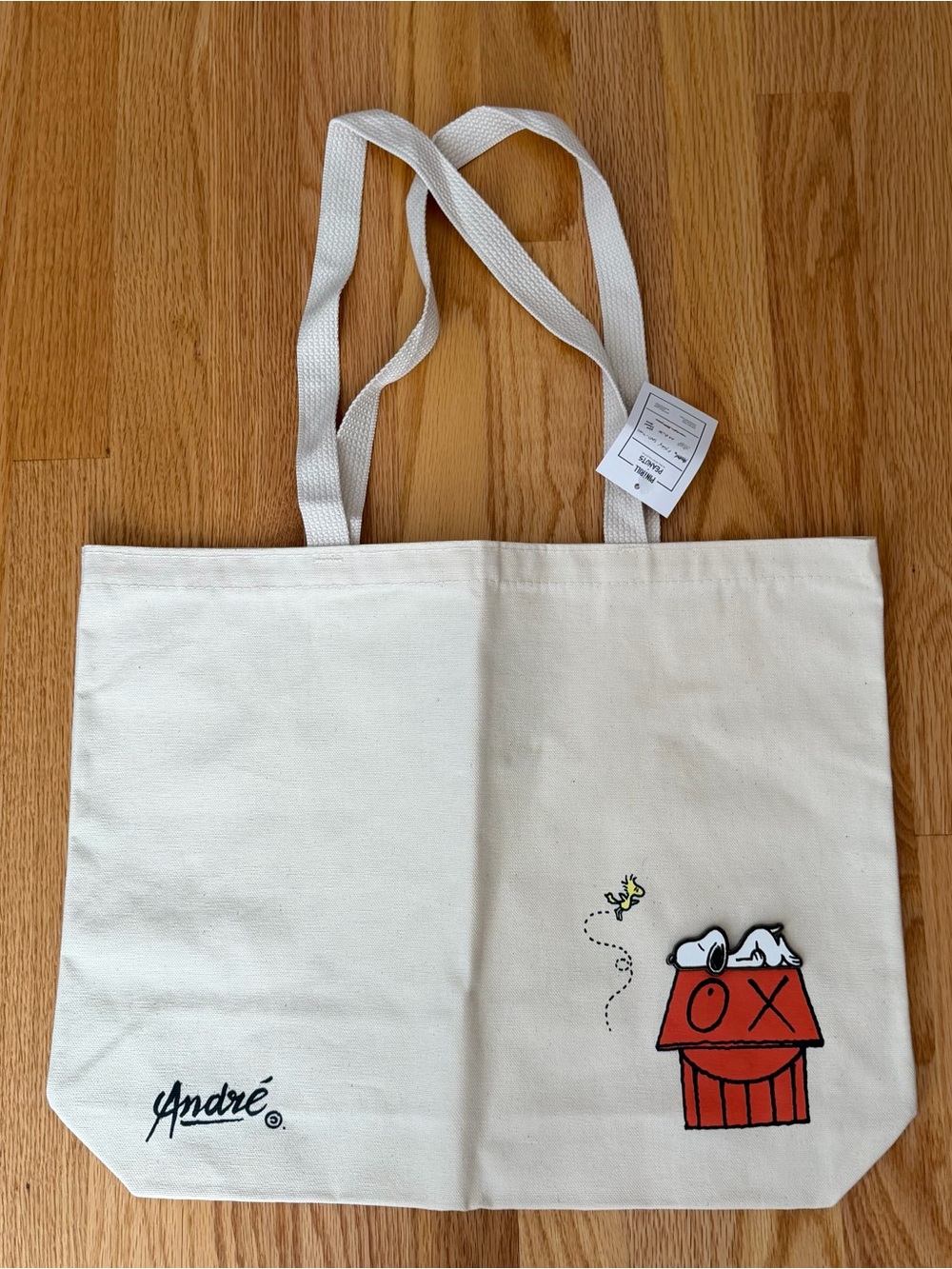 NWT PINTRILL x Peanuts Snoopy André Saraiva 2018 Tote + Enamel Pin Rare